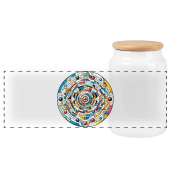 Kunterli - Cycle de vie coloré - Boîte à biscuits avec couvercle en bois - blanc - Devant