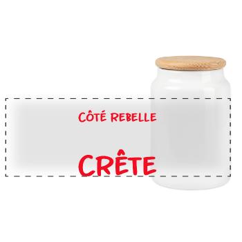 Moi aussi j'ai un côté rebelle vise la crête - Boîte à biscuits avec couvercle en bois - blanc - Devant