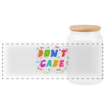 Je m’en fous Déclaration - Boîte à biscuits avec couvercle en bois - blanc - Devant