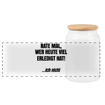 Je m’en fous Attitude de déclaration drôle - Boîte à biscuits avec couvercle en bois - blanc - Devant