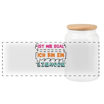 I don't care about the indifferent statement - Panoramic Cookie Jar with Wooden Lid - white - Front
