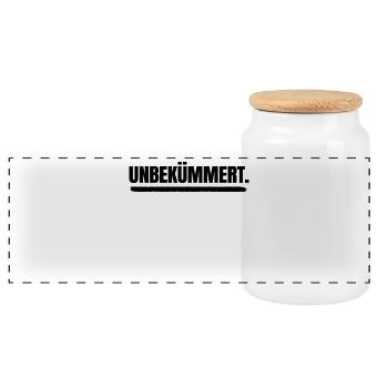 Gleichgültig Ist Mir Egal Statement Haltung - Panorama Keksdose mit Holzdeckel - Weiß - Vorne
