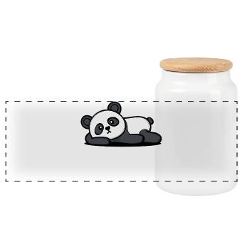 Je m’en fous de la déclaration Panda indifférent - Boîte à biscuits avec couvercle en bois - blanc - Devant