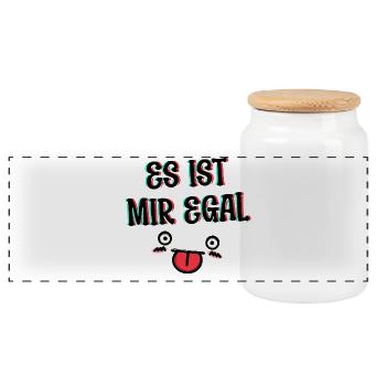 Chill Ist Mir Egal Statement Haltung Gleichgültig - Panorama Keksdose mit Holzdeckel - Weiß - Vorne