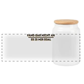 Ist Mir Wurscht Statement Egal Haltung - Panorama Keksdose mit Holzdeckel - Weiß - Vorne