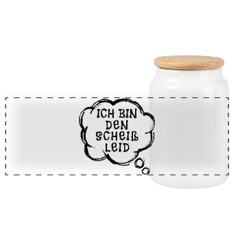 Je m’en fous Déclaration indifférente - Boîte à biscuits avec couvercle en bois - blanc - Devant