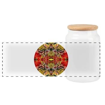 Nature Mandala Paysage Sous-marin - Boîte à biscuits avec couvercle en bois - blanc - Devant