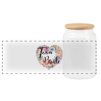 DeTeam Bride - Team Bride - Panoramic Cookie Jar with Wooden Lid - white - Front