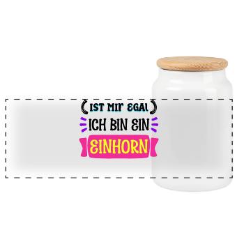 I don't care about the indifferent statement - Panoramic Cookie Jar with Wooden Lid - white - Front