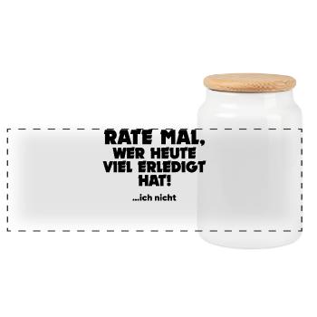 Je ne me soucie pas des dictons drôles - Boîte à biscuits avec couvercle en bois - blanc - Devant