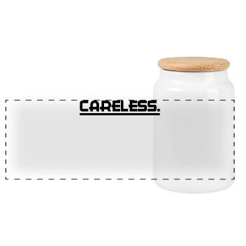 I don't care statement attitude indifferent - Panoramic Cookie Jar with Wooden Lid - white - Front