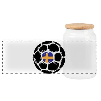 Handballeur Handball Suède Championnat d’Europe Symbole Logo icône - Boîte à biscuits avec couvercle en bois - blanc - Devant