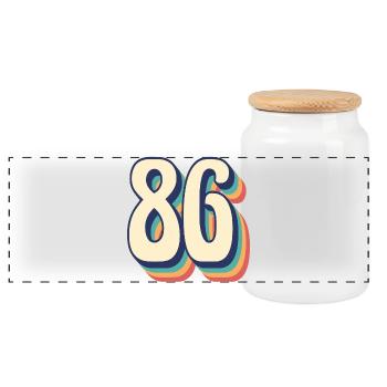 T-Shirt rétro Vintage numéro 86 Eighty Six - Boîte à biscuits avec couvercle en bois - blanc - Devant