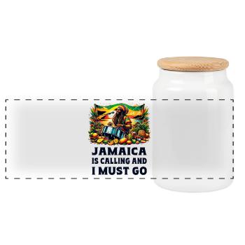 La Jamaïque appelle Je dois y aller - Boîte à biscuits avec couvercle en bois - blanc - Devant