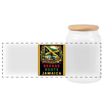 Reggae roots Jamaïque - Boîte à biscuits avec couvercle en bois - blanc - Devant