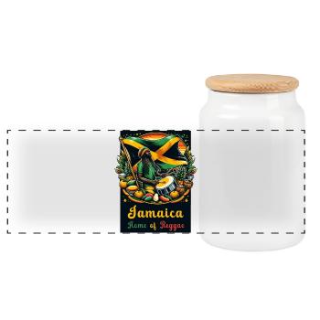 La Jamaïque, berceau du reggae - Boîte à biscuits avec couvercle en bois - blanc - Devant