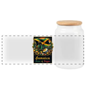 La Jamaïque, berceau du reggae - Boîte à biscuits avec couvercle en bois - blanc - Devant