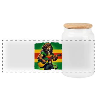 Musique reggae jamaïcaine - Boîte à biscuits avec couvercle en bois - blanc - Devant