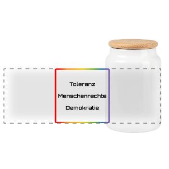 Regenbogen Toleranz Menschenrechte Demokratie - Panorama Keksdose mit Holzdeckel - Weiß - Vorne