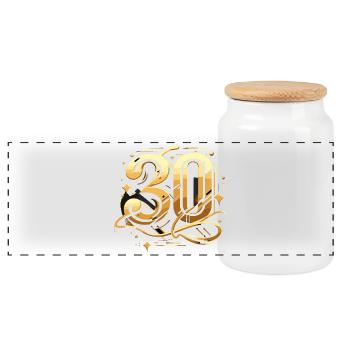 30 Jahre Gold Graffiti 30. Geburtstag Geschenk - Panorama Keksdose mit Holzdeckel - Weiß - Vorne