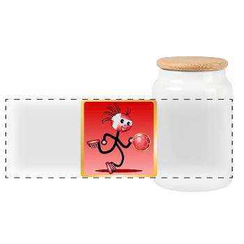 Handball sport Handball - Boîte à biscuits avec couvercle en bois - blanc - Devant