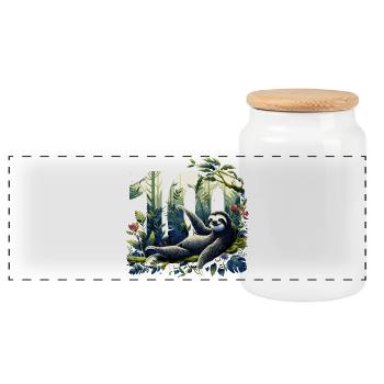 100 Jahre Faultier 100. Geburtstag Geschenk - Panorama Keksdose mit Holzdeckel - Weiß - Vorne