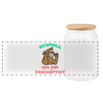 Doesn't matter funny sayings I don't care about relax - Panoramic Cookie Jar with Wooden Lid - white - Front