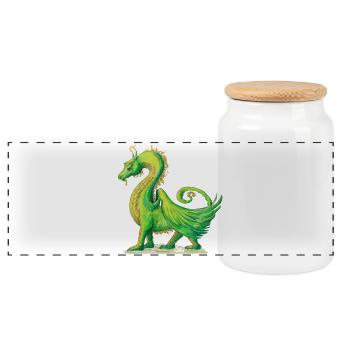 Dessin de Dragon Farah - Sonja Ariel von Staden - Boîte à biscuits avec couvercle en bois - blanc - Devant
