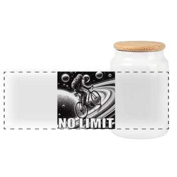 NO LIMIT - Panoramic Cookie Jar with Wooden Lid - white - Front