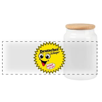 Schlager Party , Schlager Musik , Schlager Sonne - Boîte à biscuits avec couvercle en bois - blanc - Devant