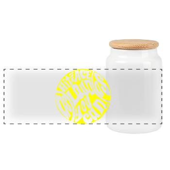 Hit the Ace as loud as you can Tennis ball Design - Panorama Keksdose mit Holzdeckel - Weiß - Vorne