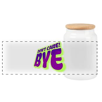 Cool saying: Doesn't matter, attitude, chill doesn't matter to me - Panoramic Cookie Jar with Wooden Lid - white - Front