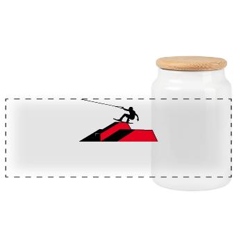 Welle Wakeboard Surfen Stunt Wassersport - Panorama Keksdose mit Holzdeckel - Weiß - Vorne