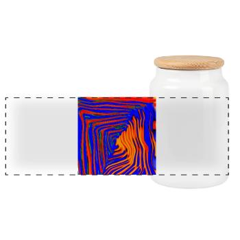 blu and orange tunnel - Panorama Keksdose mit Holzdeckel - Weiß - Vorne