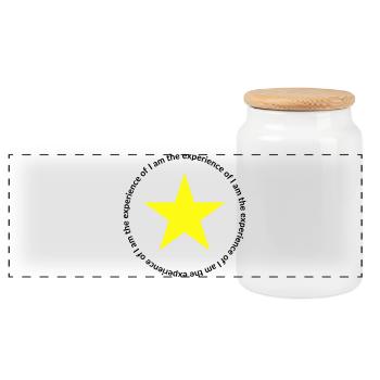 Mantric 2 - I am - Panoramic Cookie Jar with Wooden Lid - white - Front