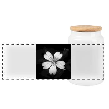 Hornwort des champs de fleurs blanches, affiche de hornwort des champs - Boîte à biscuits avec couvercle en bois - blanc - Devant