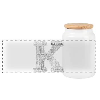 motiv_kassel_k2 - Panoramic Cookie Jar with Wooden Lid - white - Front
