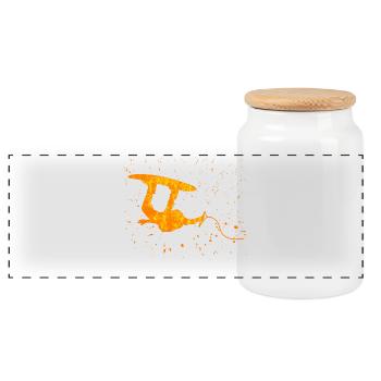 Stunt Wakeboard Surfing Water Sports Wakesurfing - Panoramic Cookie Jar with Wooden Lid - white - Front