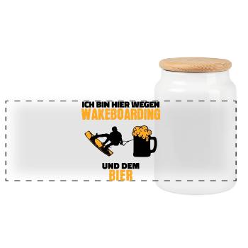 Wassersport Wakesurfen Statement Wakeboard Surfen - Panorama Keksdose mit Holzdeckel - Weiß - Vorne