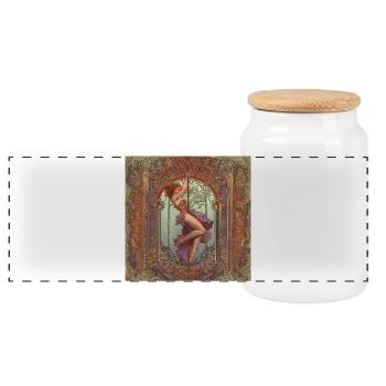 Pôle Art Nouveau 1 :1 - Boîte à biscuits avec couvercle en bois - blanc - Devant