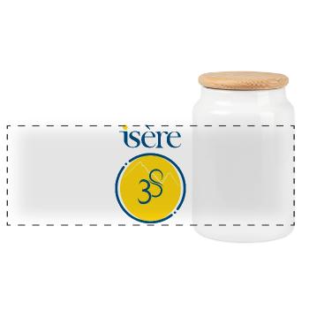 Isère - Panoramic Cookie Jar with Wooden Lid - white - Front