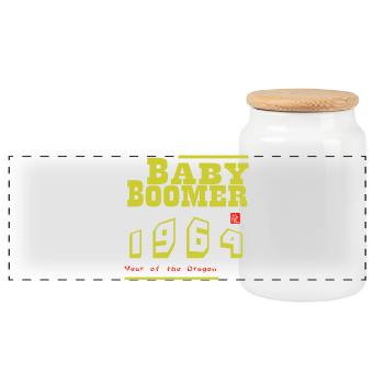 Baby Boomer 1964 - Panorama Keksdose mit Holzdeckel - Weiß - Vorne