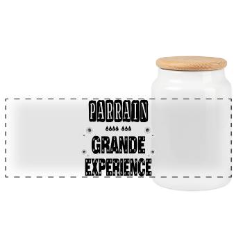 Parrain Avec Une Grande Expérience - Boîte à biscuits avec couvercle en bois - blanc - Devant