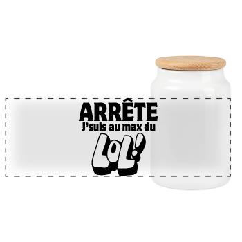 funny joke, joker, make jokes, LOL - Panoramic Cookie Jar with Wooden Lid - white - Front