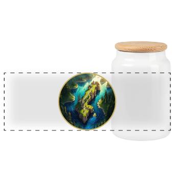 Carte de la Suède fantastique - Boîte à biscuits avec couvercle en bois - blanc - Devant