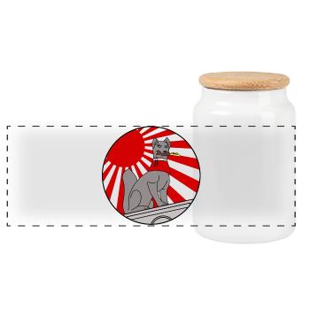 Zorro Kitsune Hardcore - Vêtements Rave Techno Jap - Boîte à biscuits avec couvercle en bois - blanc - Devant