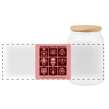 Espèce en danger - Boîte à biscuits avec couvercle en bois - blanc - Devant