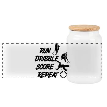 Field Hockey Saying - Panoramic Cookie Jar with Wooden Lid - white - Front