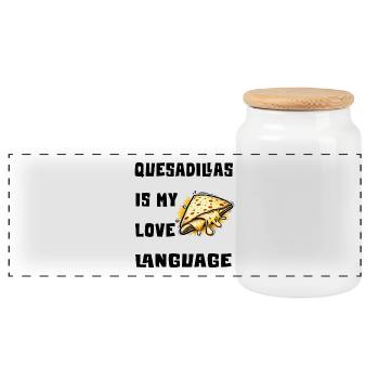 Les quesadillas sont mon langage d'amour - Boîte à biscuits avec couvercle en bois - blanc - Devant