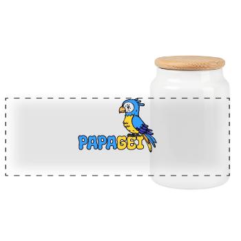 Perroquet, Puche, Oiseau, Zoo, Amoureux Des Animaux, Jungle - Boîte à biscuits avec couvercle en bois - blanc - Devant